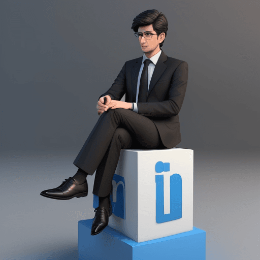AI generated: Create a 3D illustration of an boy animated character sitting casually on top of a social media logo...