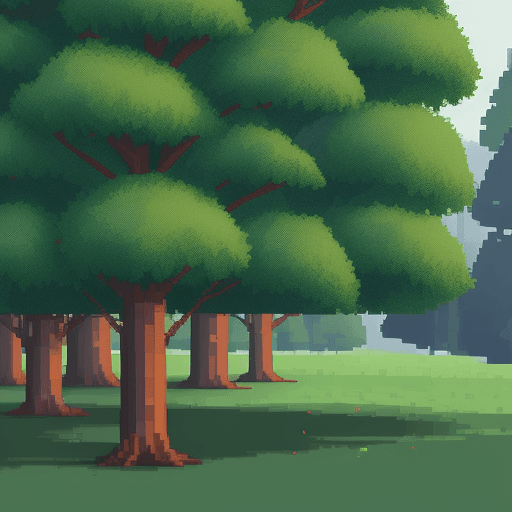AI generated: pixel, trees