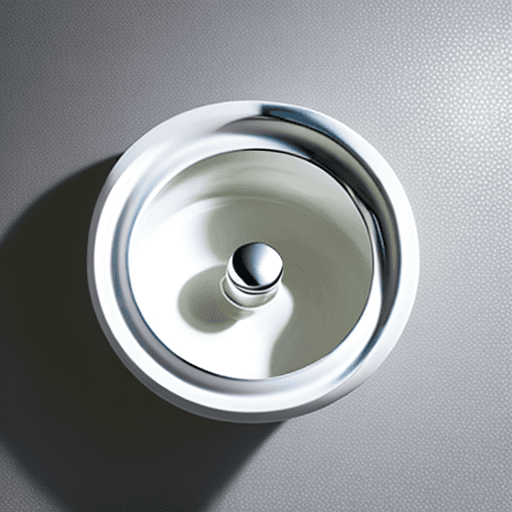 AI generated: polished plughole surrounded by shiny white enamel