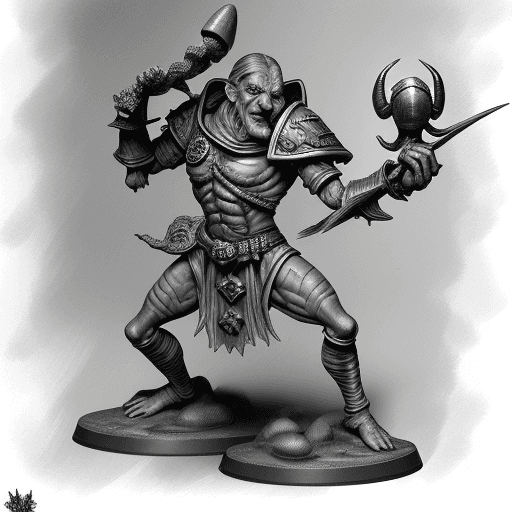 AI generated: A photograph style  the universe of warhammer fantasy role play. A short hunched back man with a pre...