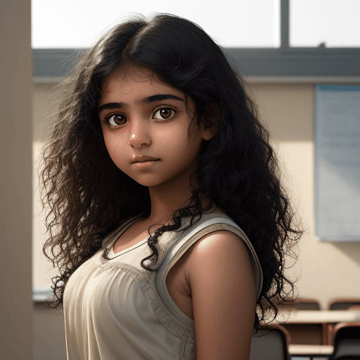 AI generated: High resolution photography Create an image of a young girl of South Asian descent who appears to be...