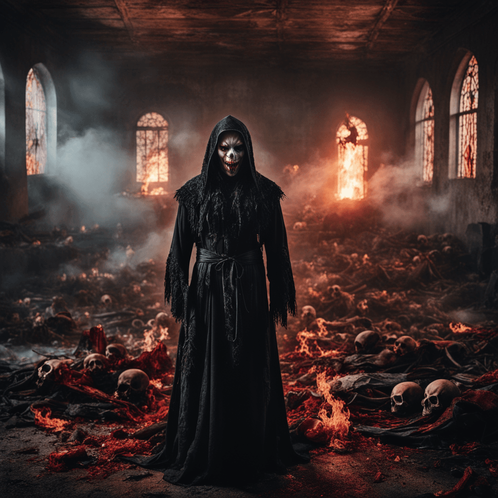 AI generated: different positions,cinematic ,rotten and Tearing clothes,The Infinite Evil, many bones and skulls o...