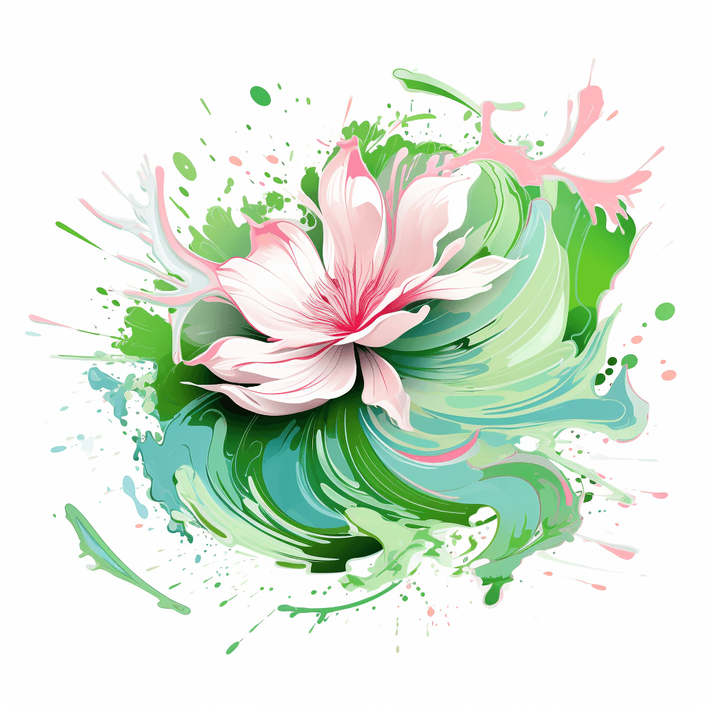 AI generated: An abstract illustration of a flower, surreal, in the style of Alex Horley, light pink and light gre...
