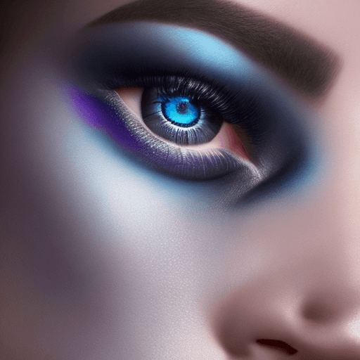 AI generated: a close up of a woman with a blue eye shadow on her face, official dior editorial, trending on pintr...