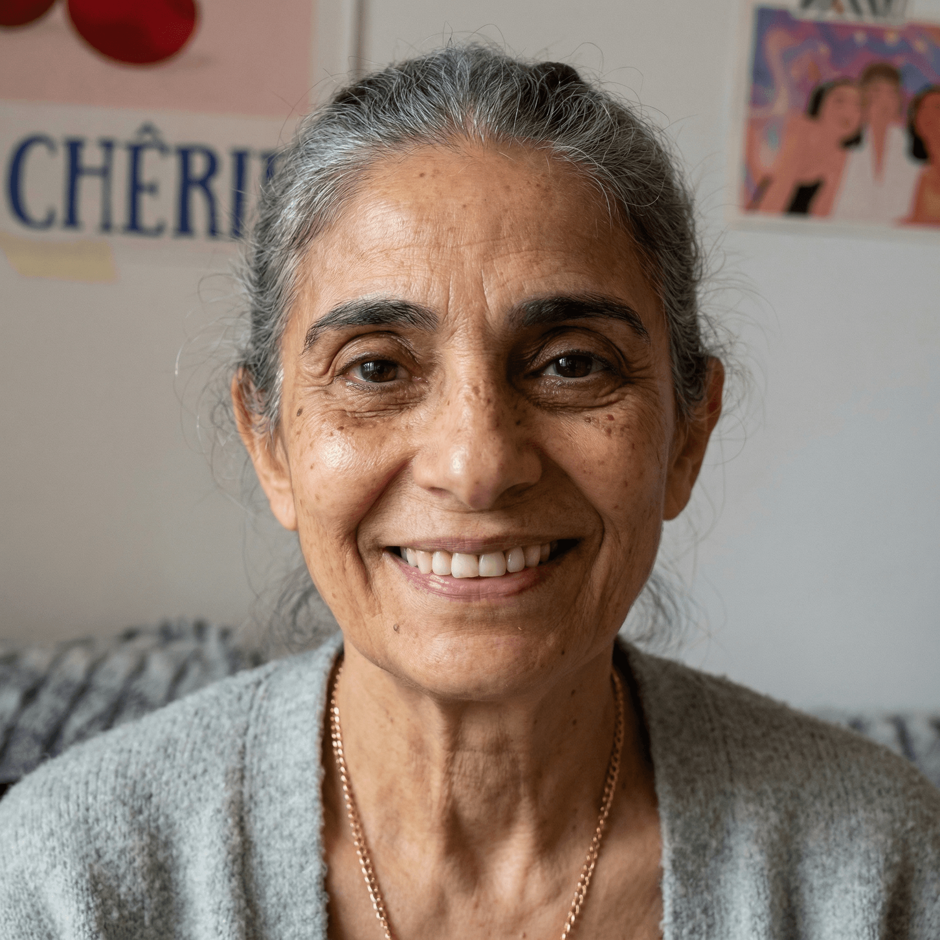AI generated: 80 years old with gray hair and wrinkles