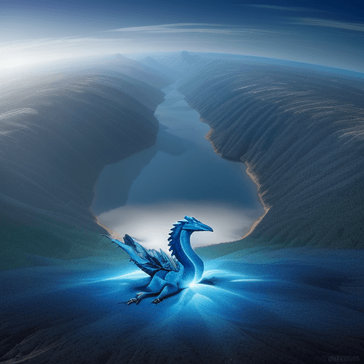 AI generated: Mergulhe em um mundo mágico com esta deslumbrante imagem em 4K de um dragão azul majestoso. O dragão...
