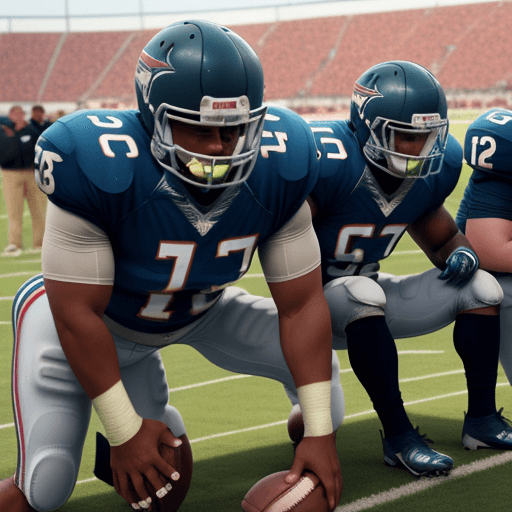 AI generated: American football players looking at you