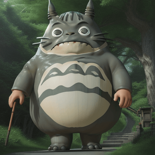 AI generated: Create a realistic 3D version of Studio Ghibli's character Totoro, while maintaining the style of Ha...