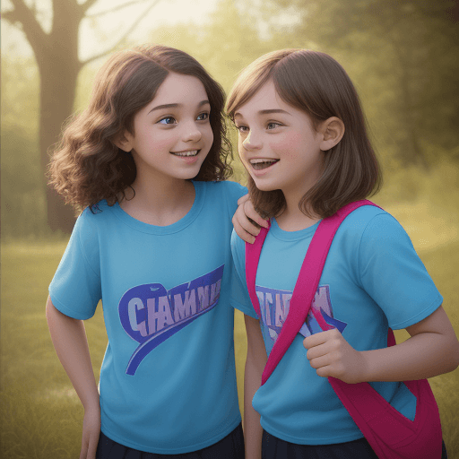 AI generated: preteens chatting as a team and friendly