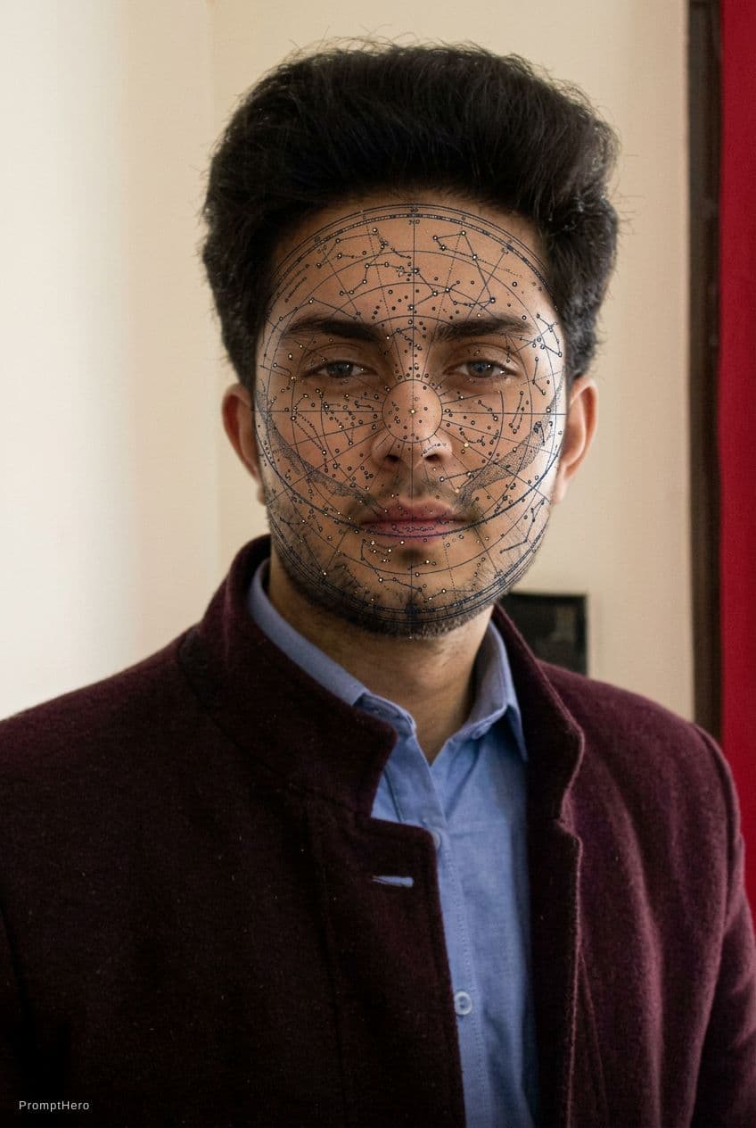 AI generated: put this on men face