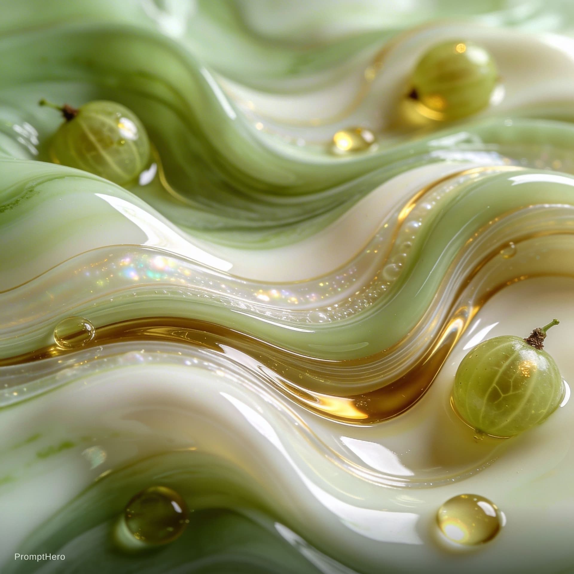 AI generated: A high-end abstract fluid composition featuring smooth, continuous flowing liquid waves and elegant ...