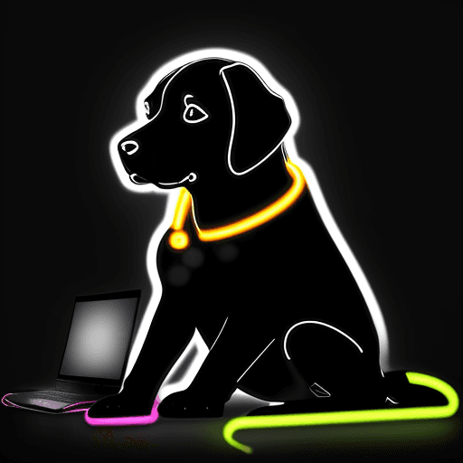 AI generated: ((Ultra Long Exposure Photography)) high quality, highly detailed, Colorful beautiful black dog labr...
