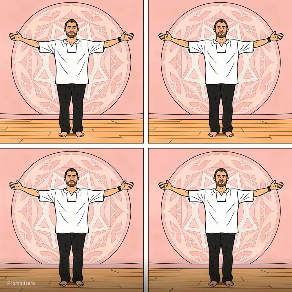 AI generated: Transform thon 4 pictures into 4 drawings where the man keeps the same posture