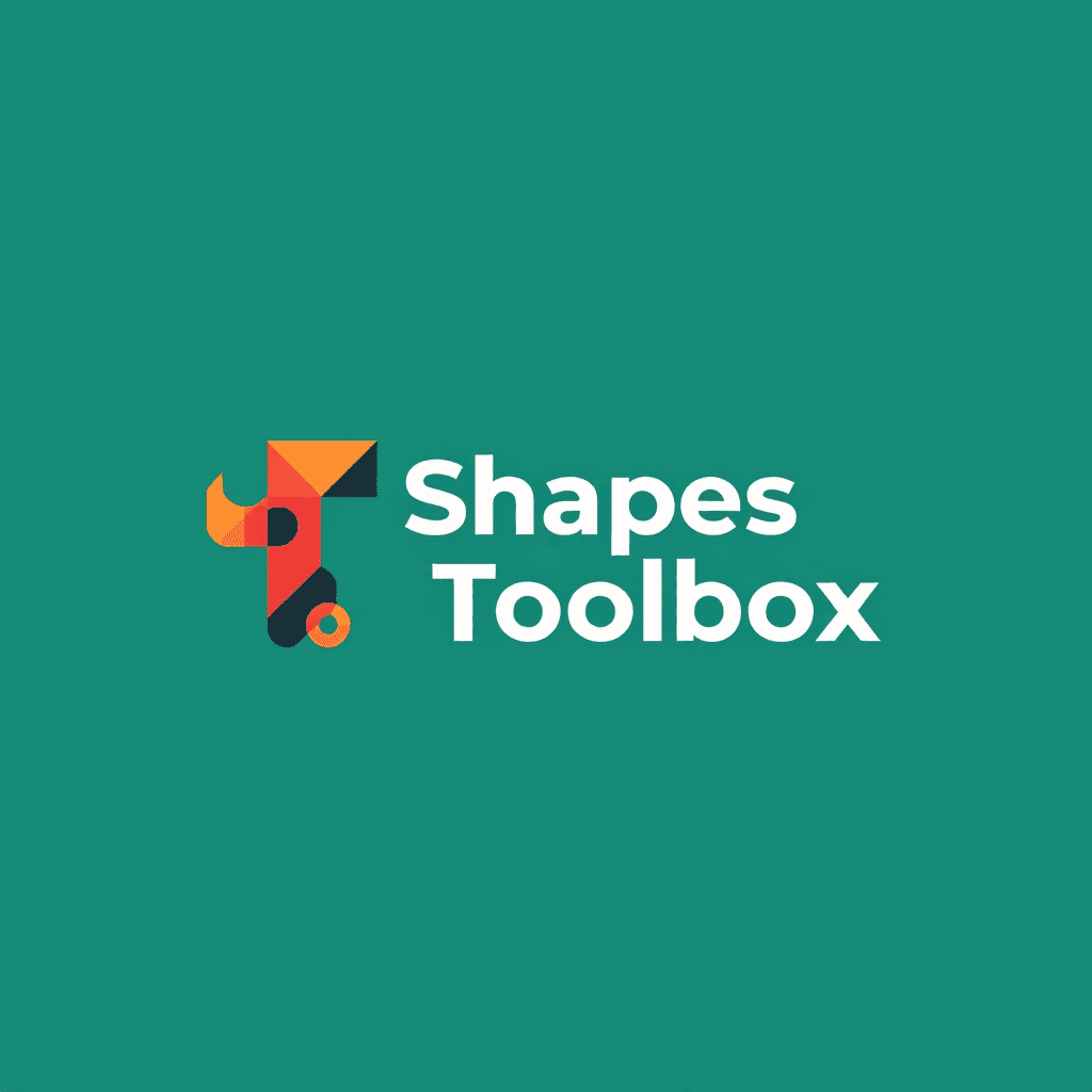 AI generated: A modern, minimalist logo for "Shapes Toolbox" featuring geometric shapes like squares, triangles, a...
