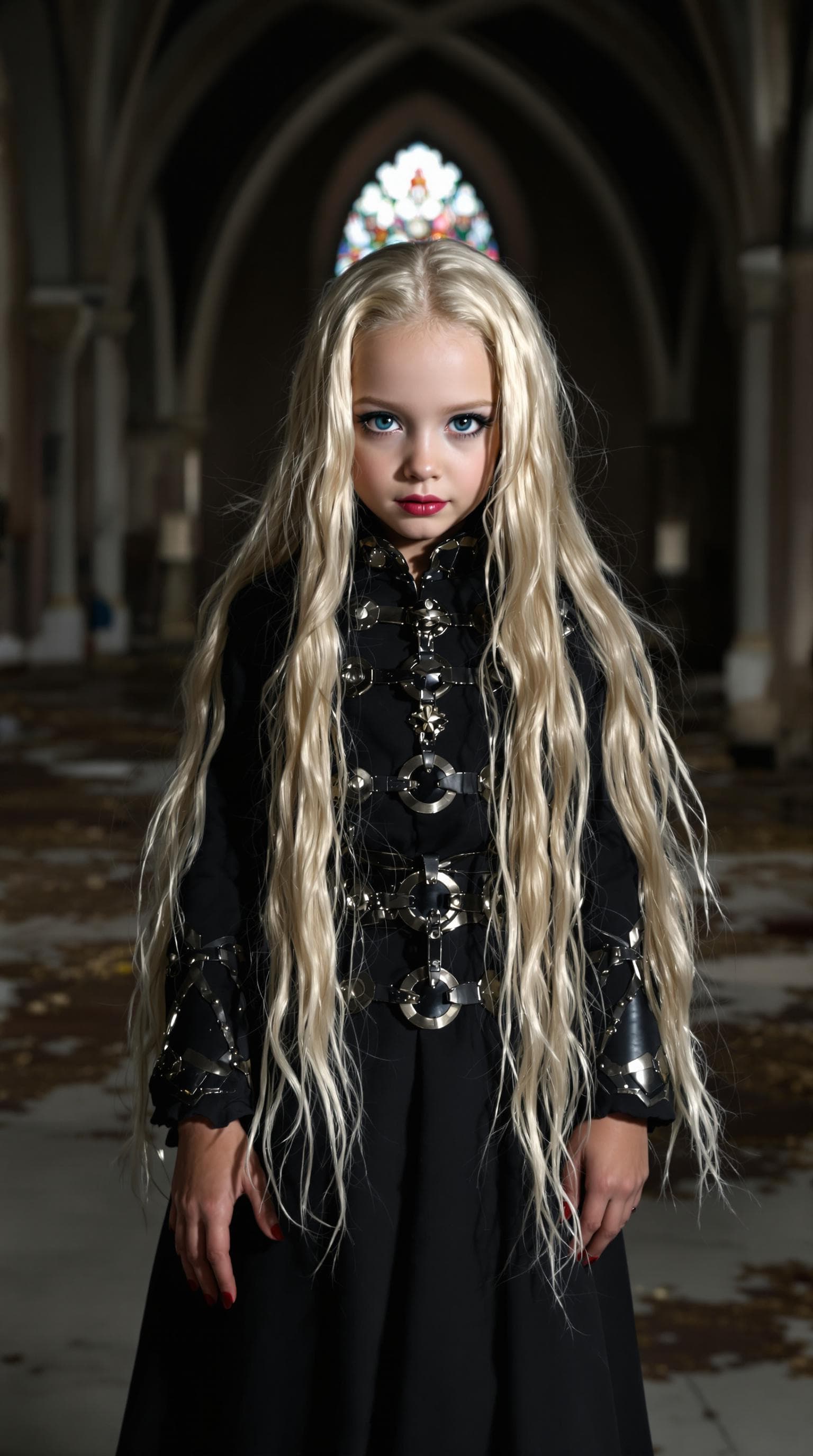 AI generated: a professional photo of a exceptionally beautiful in the world, Preacher the vampire hunter (age 7),...