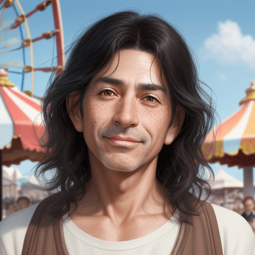 AI generated: Simulate a hyper-realistic portrait of a mid age man with black hair and brown eyes, fair complexion...