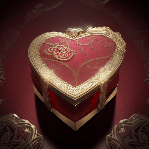 AI generated: An exquisite 3D render of a luxurious gift presentation, showcasing a magnificent gold pendant. The ...