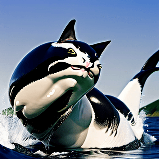 AI generated: cat and orca hybrid