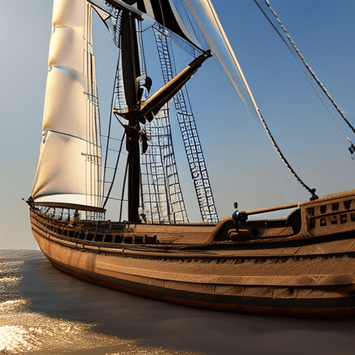 AI generated: Photo of a ultra realistic sailing ship, dramatic light, pale sunrise, cinematic lighting, battered,...