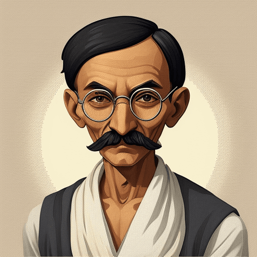 AI generated: Mahatma Gandhi cryptopunks Pixleart with round glasses large pixle sice