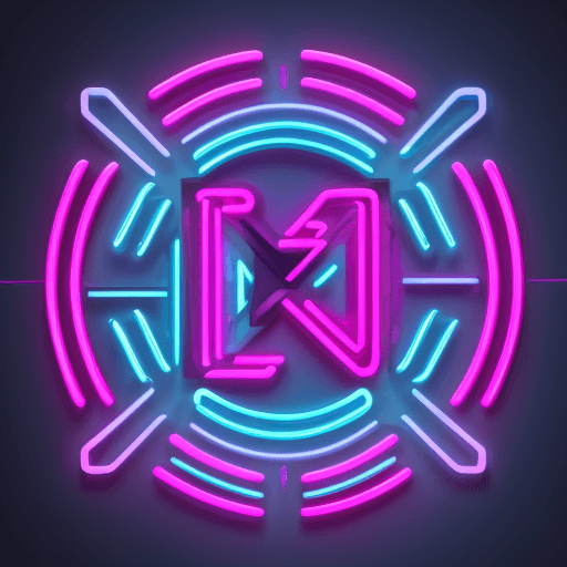 AI generated: Logo text “VIG”, pink and blue neon glow, metallic