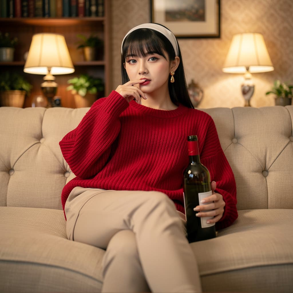 AI generated: A highly detailed, photorealistic, cinematic medium-low angle shot of a beautiful young East Asian w...