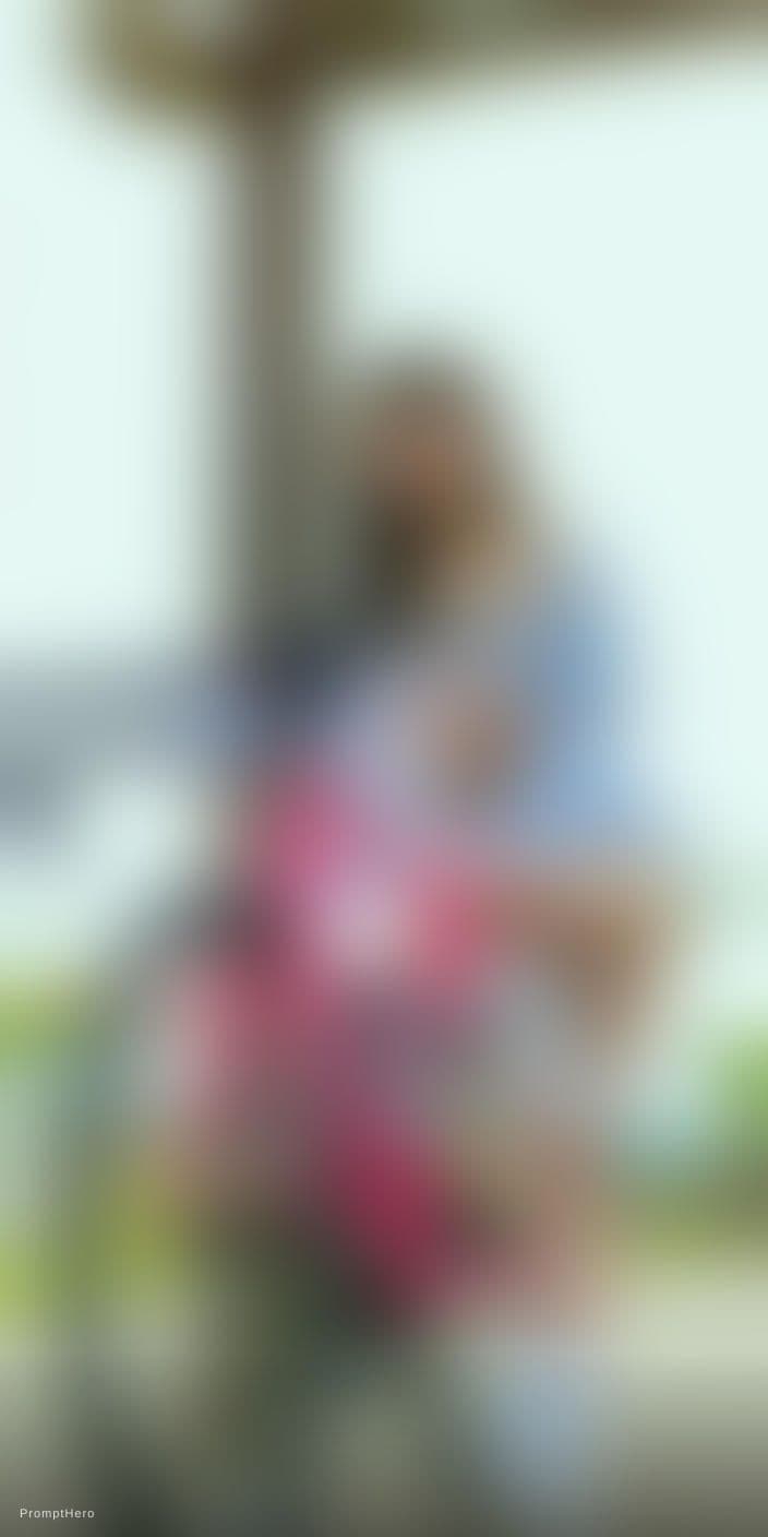 AI generated: A highly detailed, photorealistic, cinematic slight low-angle medium-full shot of a beautiful young ...