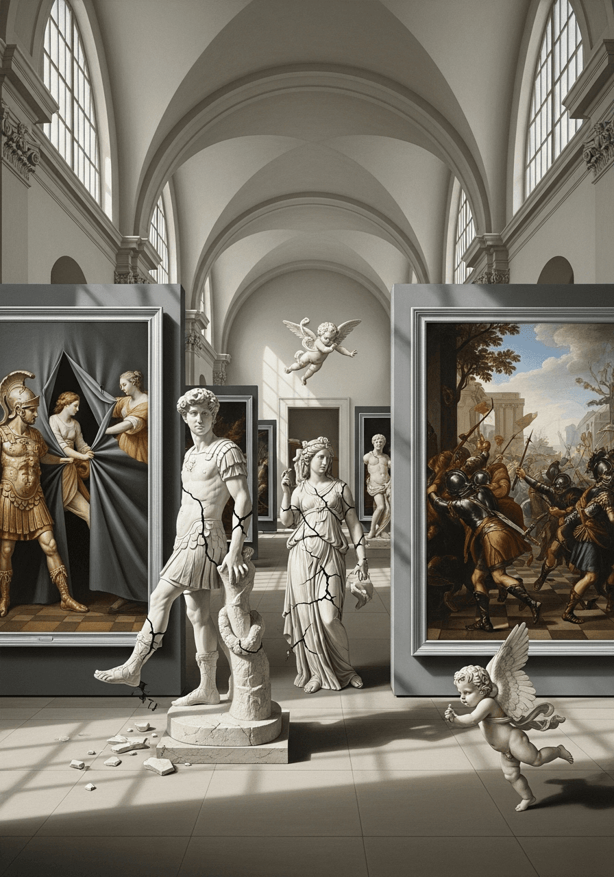 AI generated: *A painting in the style of Pieter Jans Saenredam, master of luminous, meticulously detailed 17th-ce...