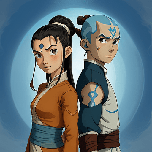 AI generated: Avatar aang and katara