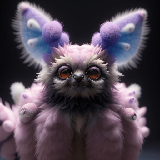 AI generated: high quality 3 d render hyperrealist very cute multipastel dotted fluffy tarantula cat hybrid with d...