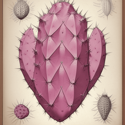 AI generated: prickly pear anatomy drawing, drawn by davinci, Leonardo davinci, drawing, ultra high detail, full v...