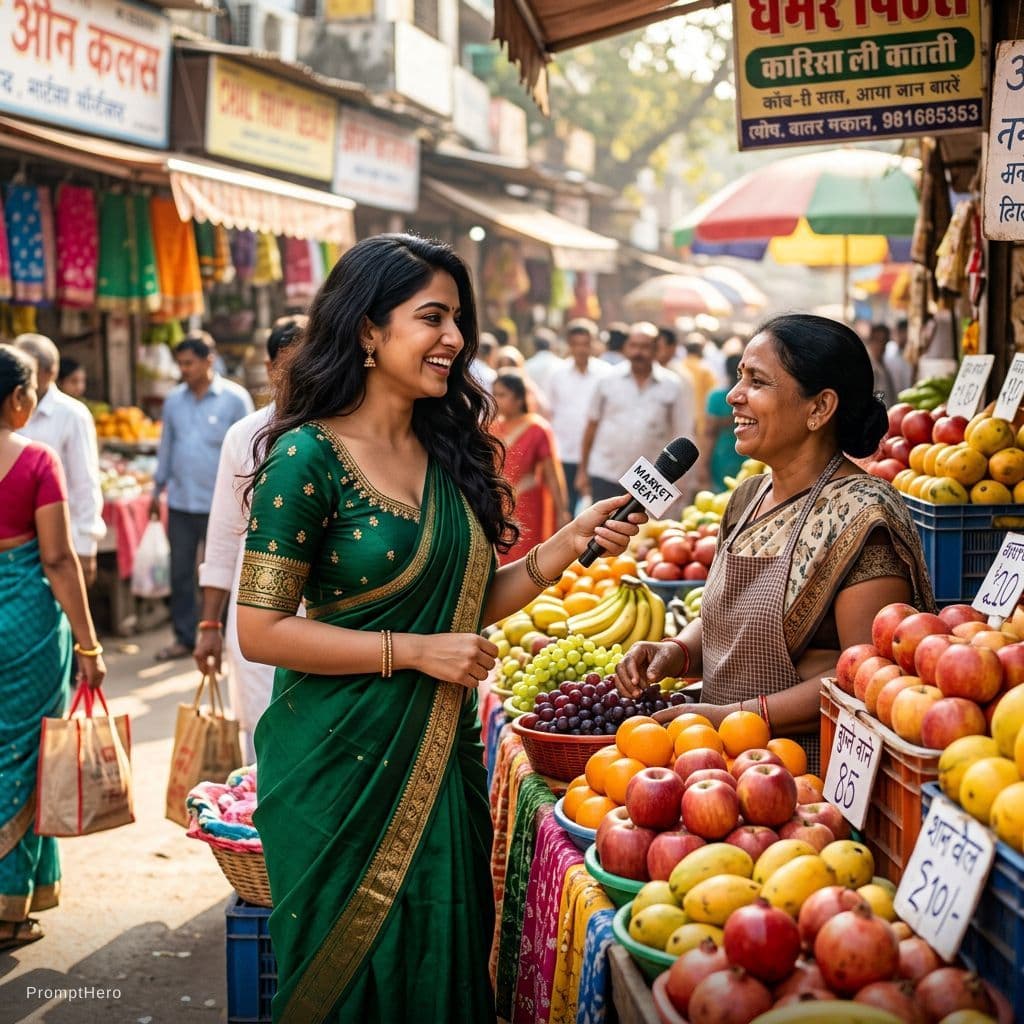 AI generated: A cheerful young girl named Vanya, a 25-year-old curvy Indian woman with a well-endowed figure, shar...
