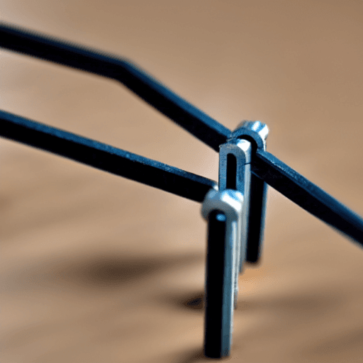 AI generated: Two magnets connected in a construction, realistic