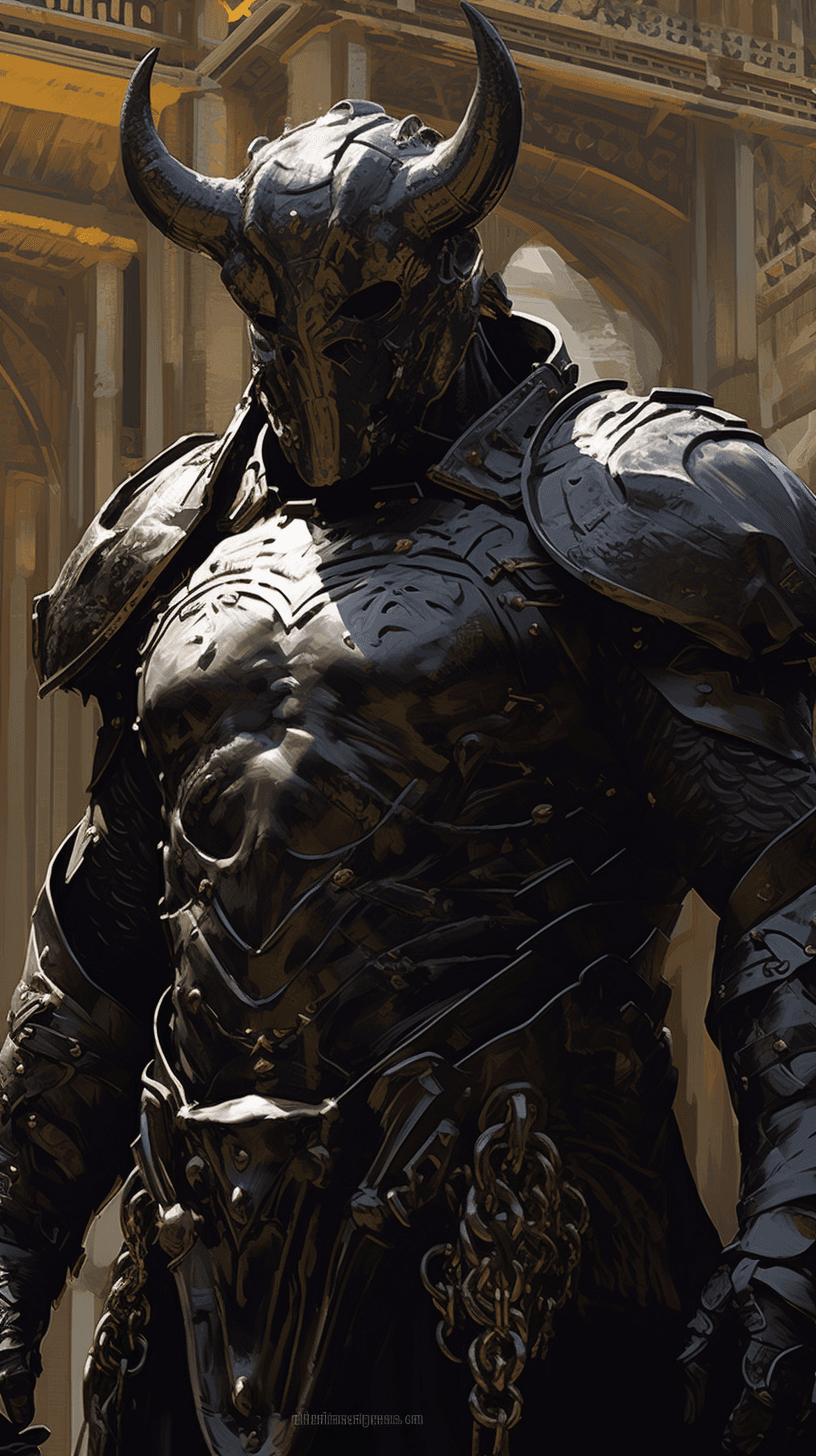 AI generated: ((masterpiece, best quality, detailed)), outdoor arena, wind_lift, gregor clegane as a cyberpunk gla...
