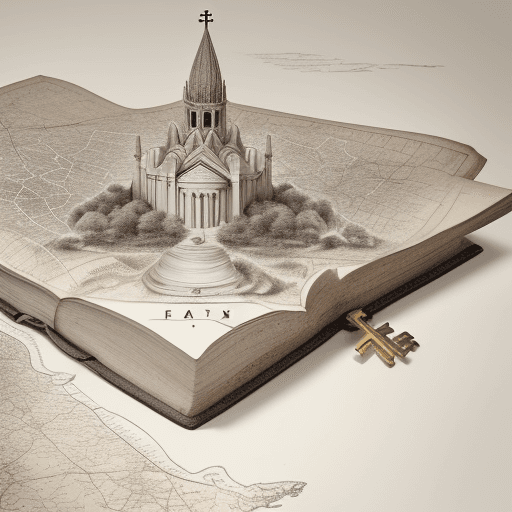 AI generated: Create a visual representation of the idea of "faith" for Christians, featuring an image of a key su...