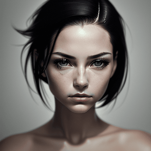 AI generated: a fine art cinematic photography portrait of a women, face straight to the camera, very minimalistic...