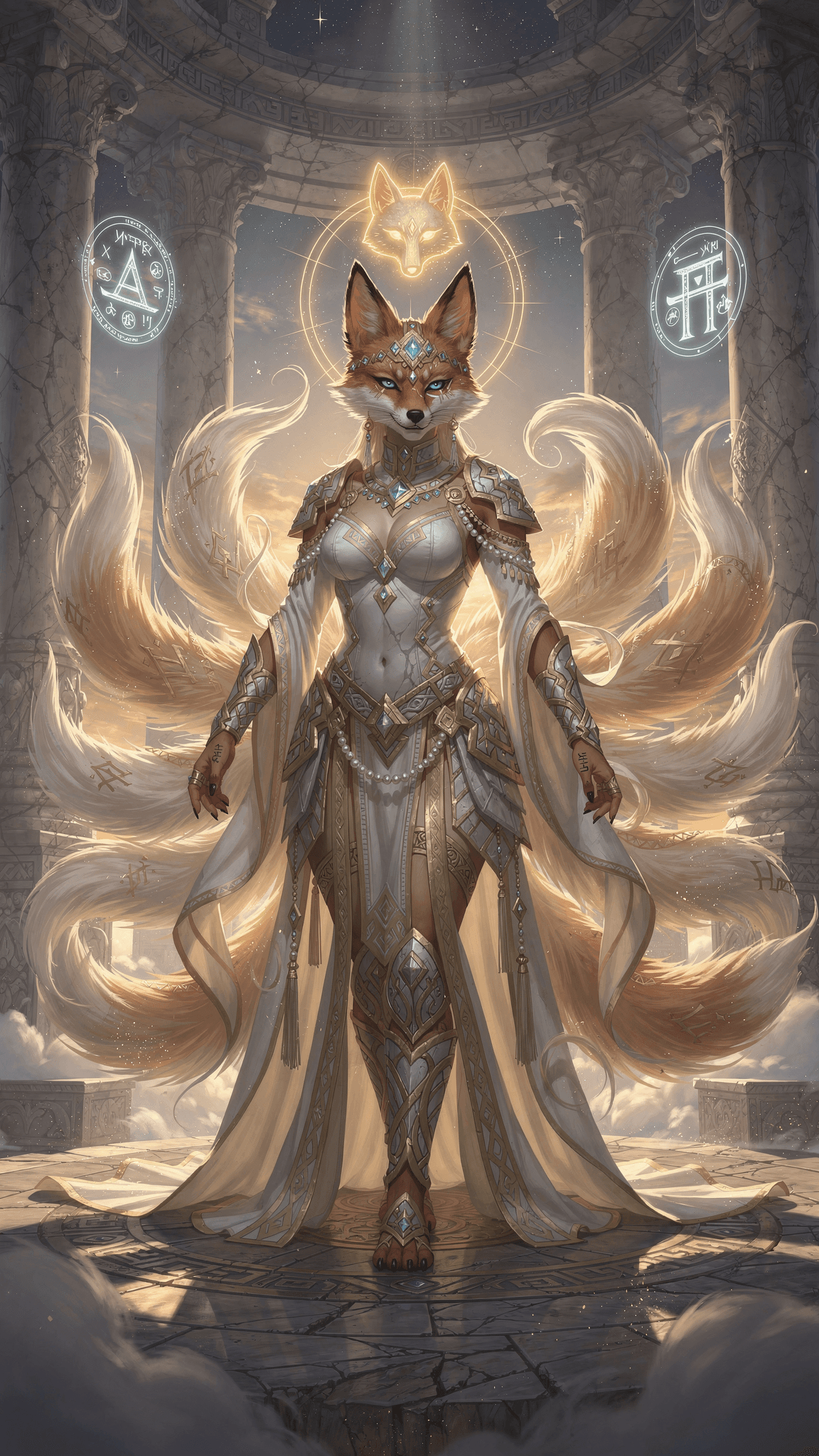 AI generated: Sexy female furry fox hentai goddess  