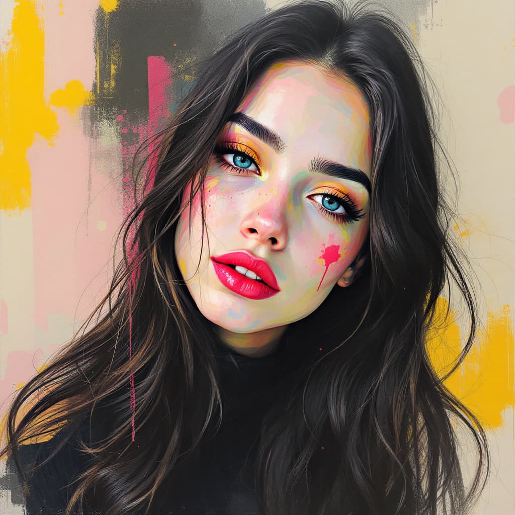 AI generated: portrait of aminstagram modet, Tauvism stytear 10