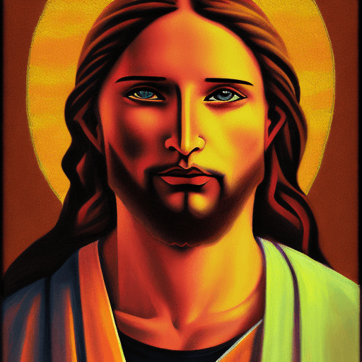 AI generated: Portrait of Jesus expressionism painting style