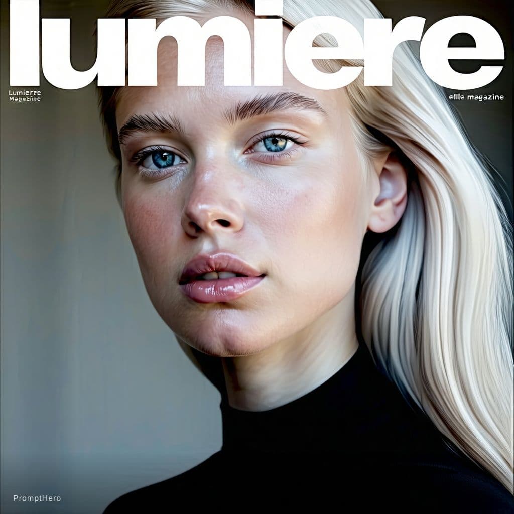 AI generated: A luxury high-fashion magazine cover. Magazine name at the very top in massive elegant serif font re...