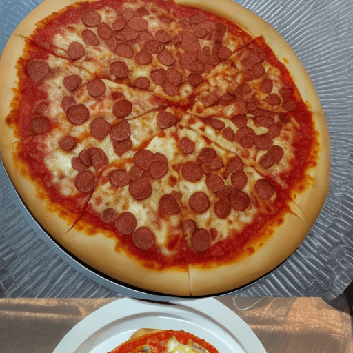 AI generated: Realistic photo of an abomination-topped pizza from Jet's Pizza