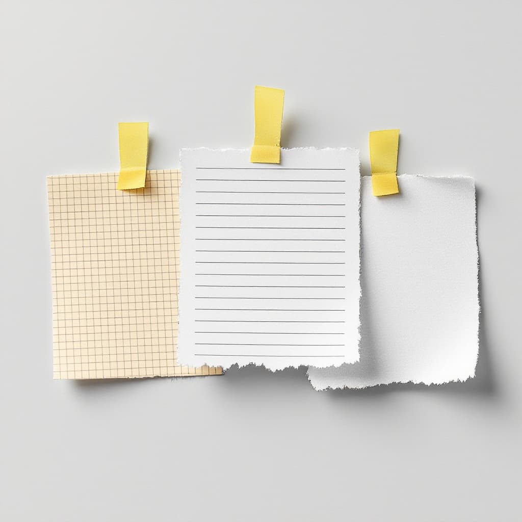 AI generated: Create a visual of three sticky notes on a light gray background. The first note should have a grid ...