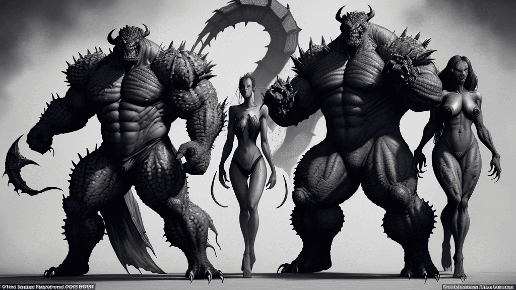 AI generated: fearsome and grotesque creatures, born from dark experimentation and genetic manipulation. Each mons...