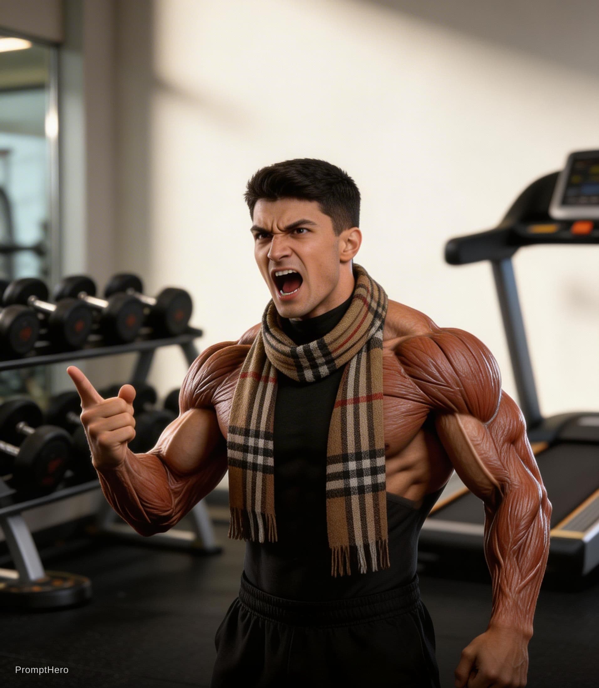 AI generated: Animate this character as a talking anthropomorphic muscle fiber inside a gym.

Voice: Egyptian Arab...