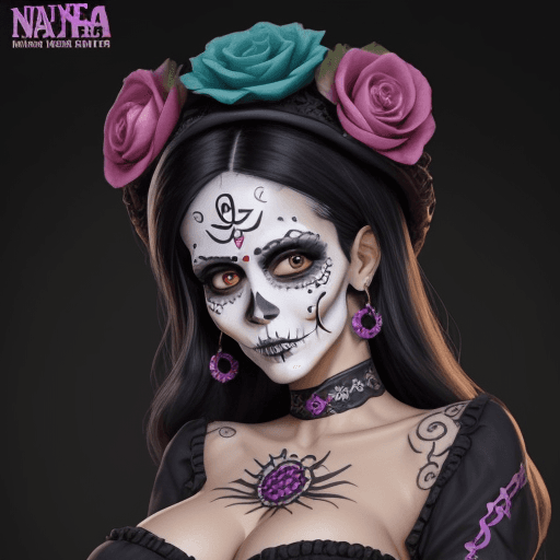 AI generated: mujer de dia de muertos, calaverita, nombre zayra