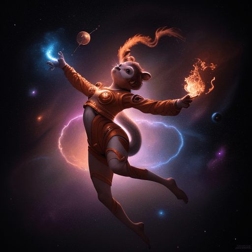 AI generated: high resolution cinematic portrait of a young beautiful cute anthropomorphic female space monkey fir...