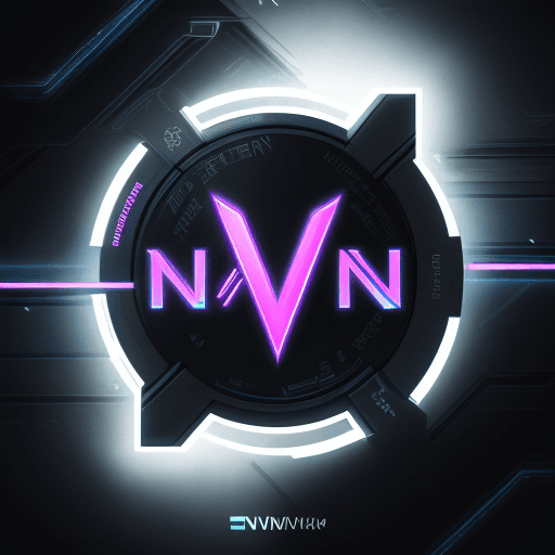 AI generated: logo with name "N V", cyberpunk style logo, light atmosphere; 8k, HD detail logo,  HDR logo, high re...