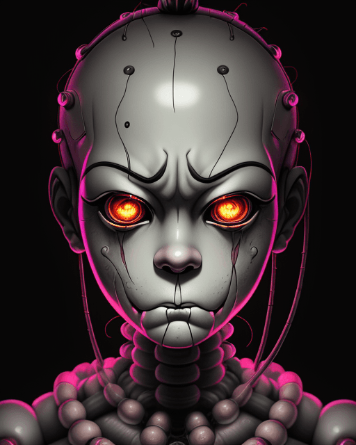 AI generated: fnaf ennard ennard animatronic ennard sister location official anime manga ink pencil drawing portra...
