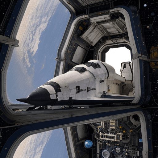 AI generated: space shuttle trip inspired to a future