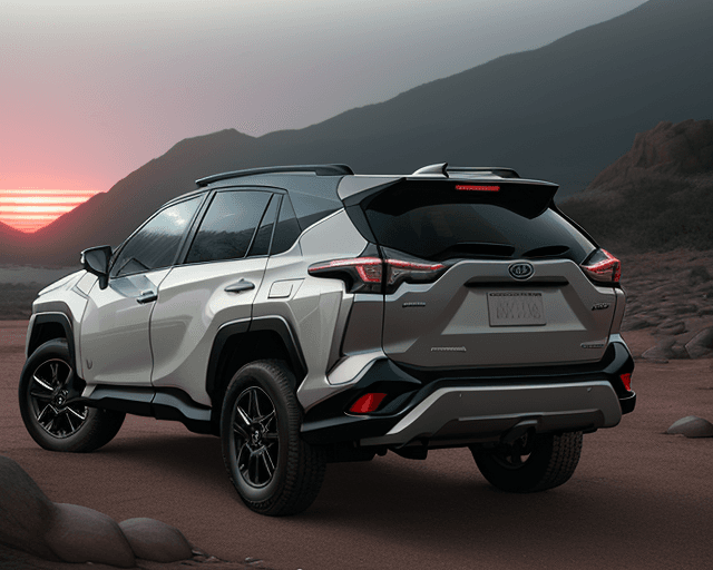 AI generated: Photo of a ultra realistic toyota rav4 de 2021, dramatic light, pale sunrise, cinematic lighting, ba...